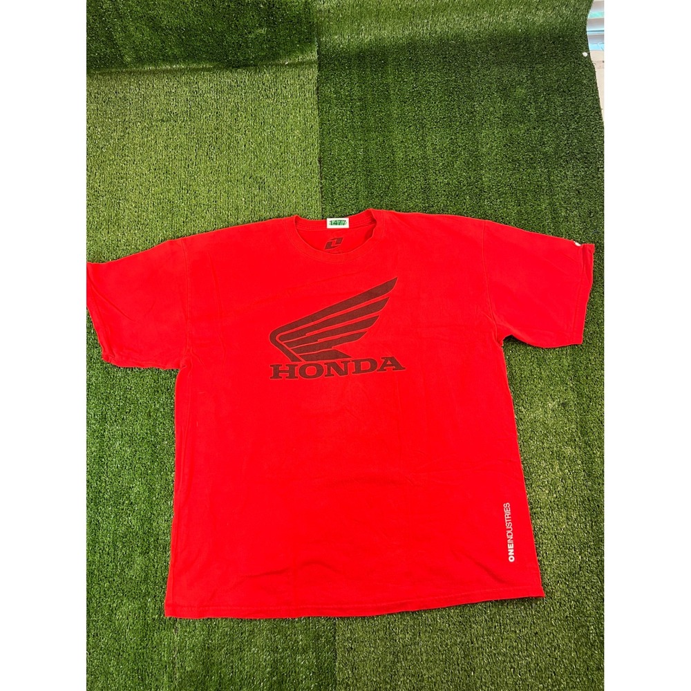 One Industries Honda Mens XL Red Graphic T-Shirt Motocross Racing Short Sleeve
